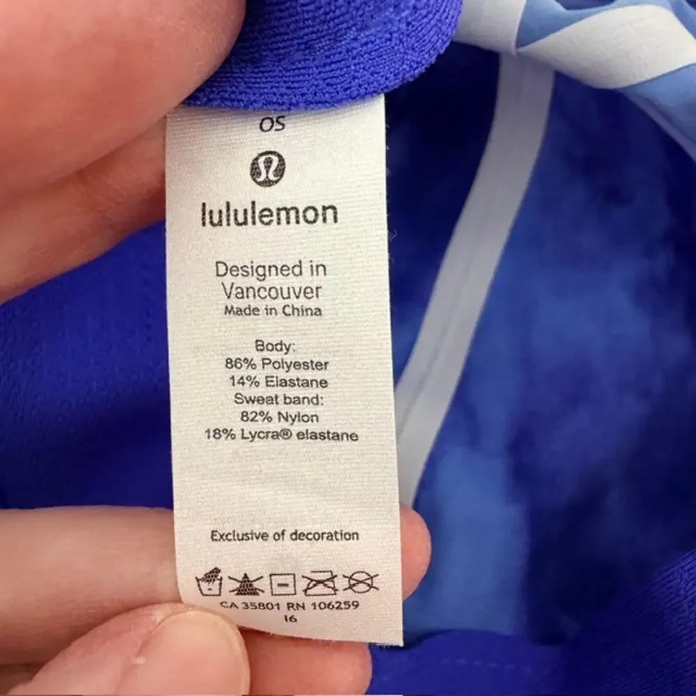 Lululemon Fast Free Run Baseball Cap Women's O/S Blue Game Day‎ Tie Dye Athletic